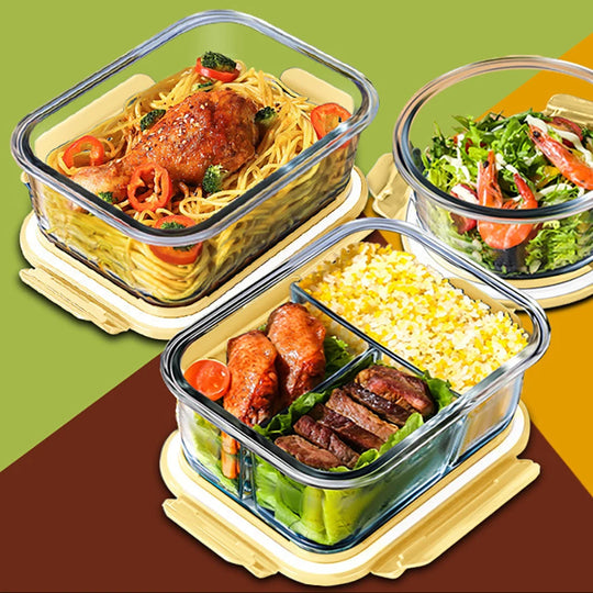 WellChef Lunch Box Glass Food Storage Containers