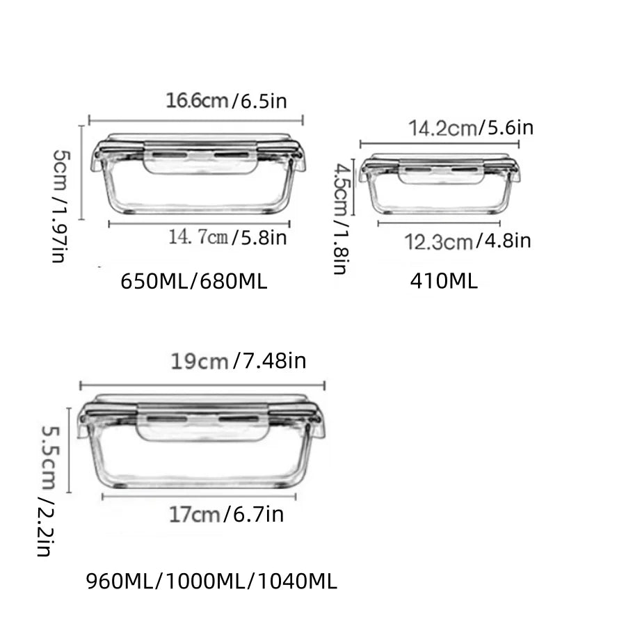 WellChef Lunch Box Glass Food Storage Containers