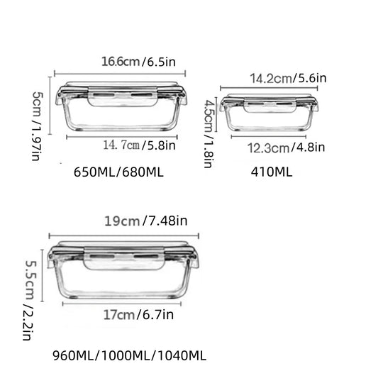 WellChef Lunch Box Glass Food Storage Containers