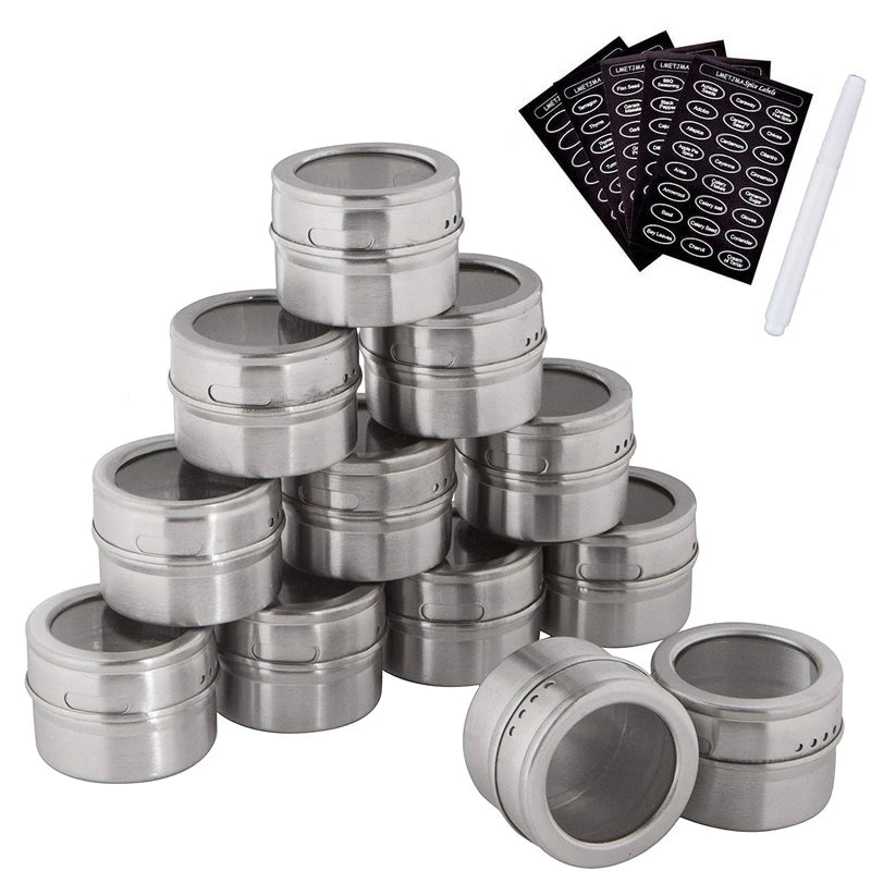  stainless steel spice tins 